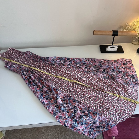 JAPNA | Pink & rose floral pattered halter racer back button up maxi dress - Picture 10 of 12